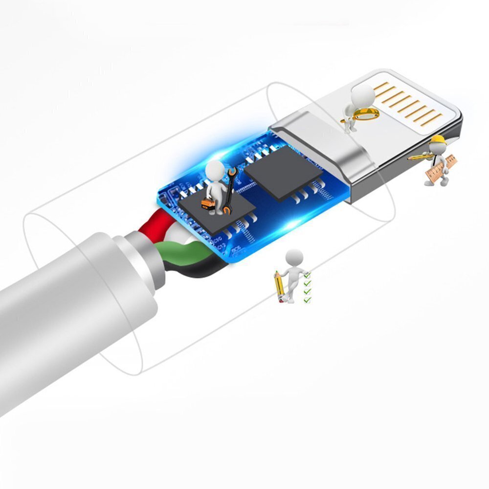 Dudao USB / Lightning andmelaadimiskaabel 3A 1m valge (L1L valge) цена и информация | Mobiiltelefonide kaablid | hansapost.ee