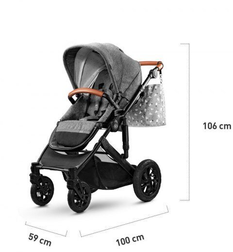 Universaalne vanker Kinderkraft Prime 3in1, Grey цена и информация | Vankrid, jalutuskärud | hansapost.ee