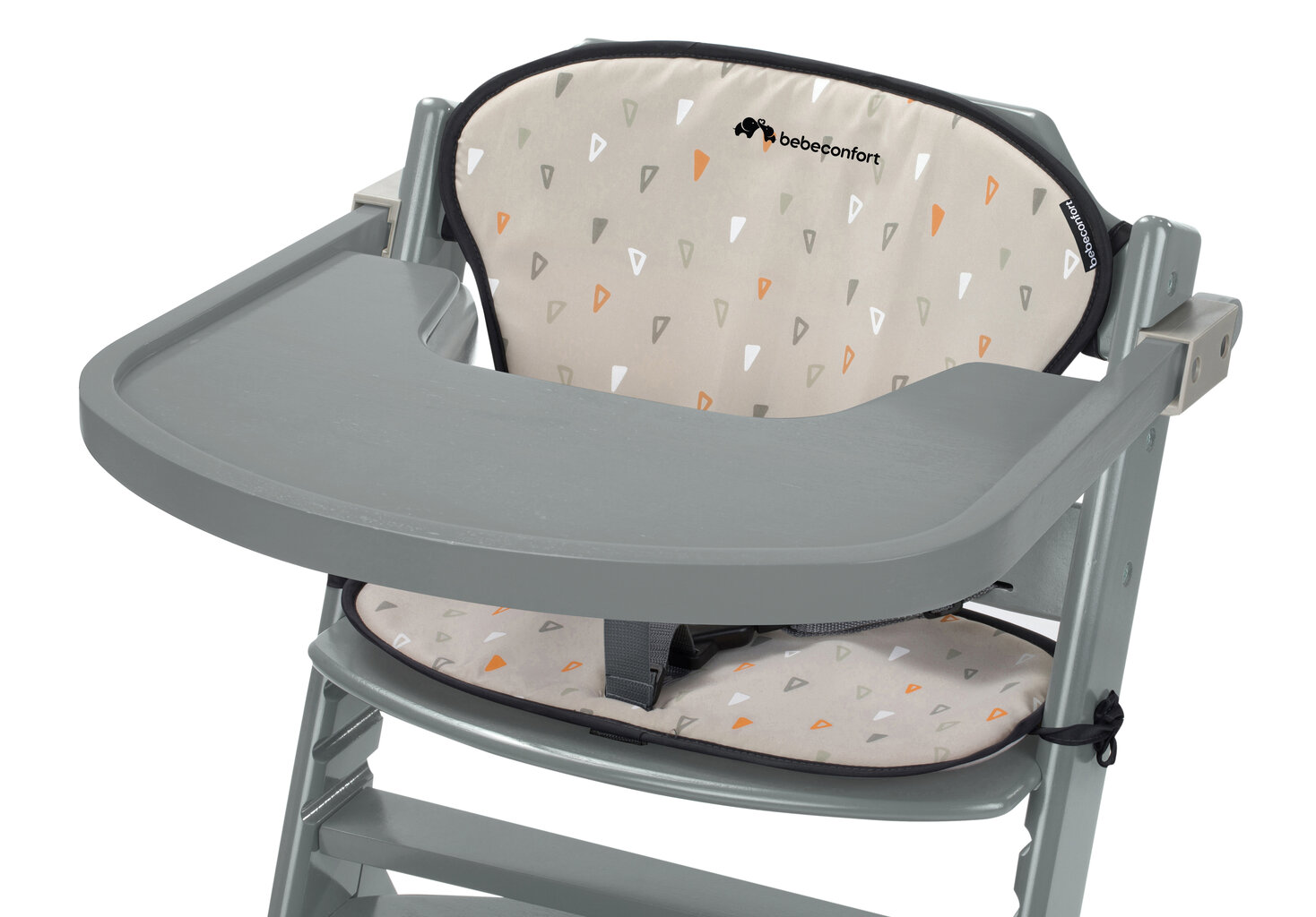 Puidust söögitool padjaga Bebe Confort Timba Warm Gray, hall цена и информация | Laste söögitoolid | hansapost.ee