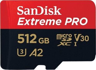 MICRO SDXC 512GB UHS-I mälukaart Sandisk SDSQXCZ-512G-GN6MA hind ja info | Mälukaardid mobiiltelefonidele | hansapost.ee