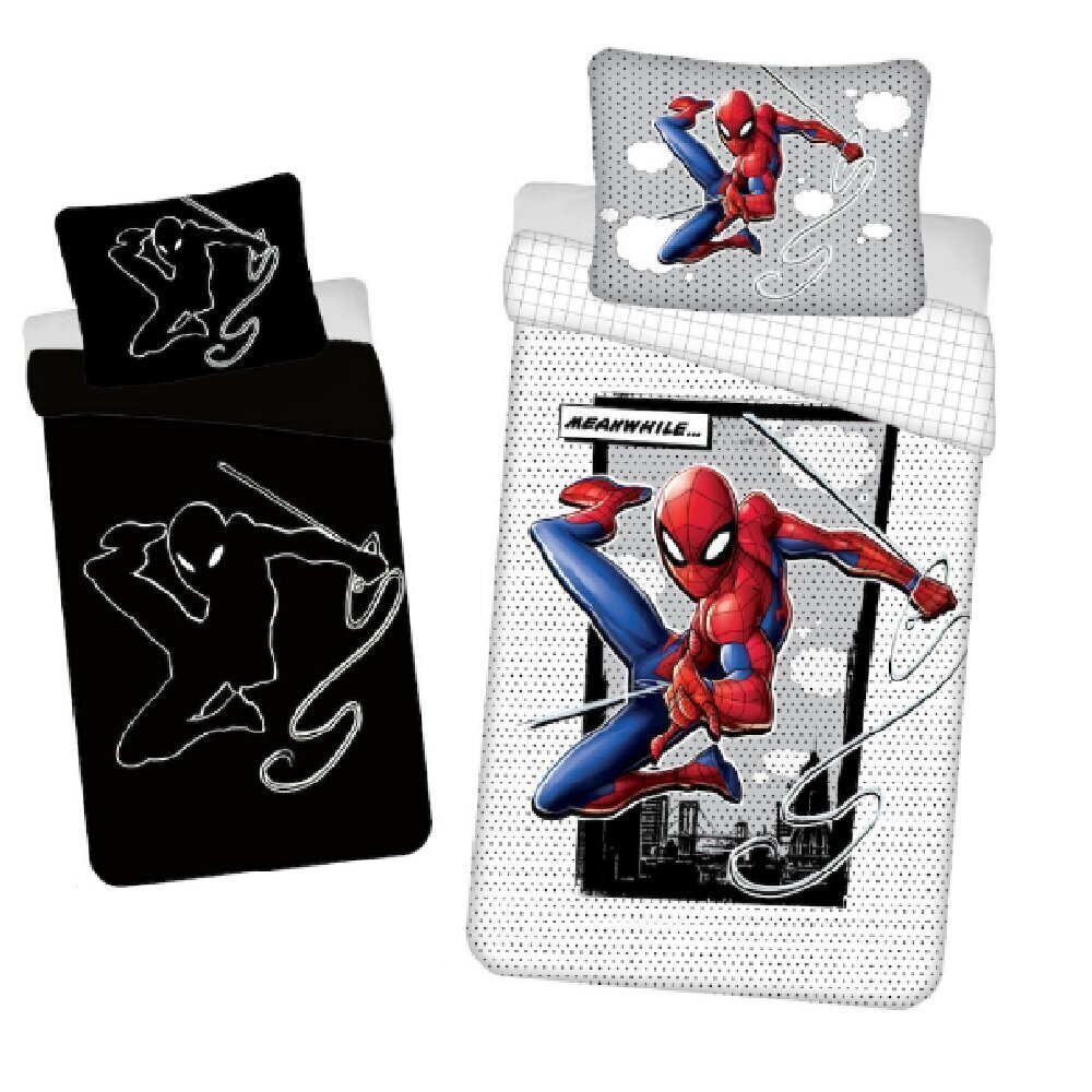 Voodipesukomplekt pimedas helendav Spiderman 140x200cm + padjapüür 70x90cm hind ja info | Laste voodipesu | hansapost.ee