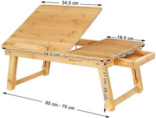 Столик для ноутбука Songmics 54,5x29 см, коричневый цена и информация | Компьютерные, письменные столы | hansapost.ee