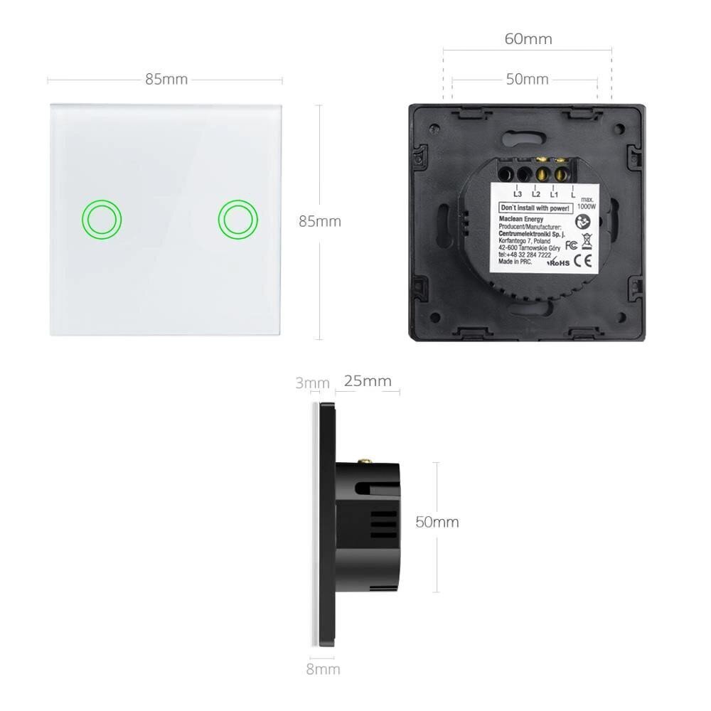Maclean Touch Light Switch rozetė hind ja info | Pistikupesad ja lülitid | hansapost.ee