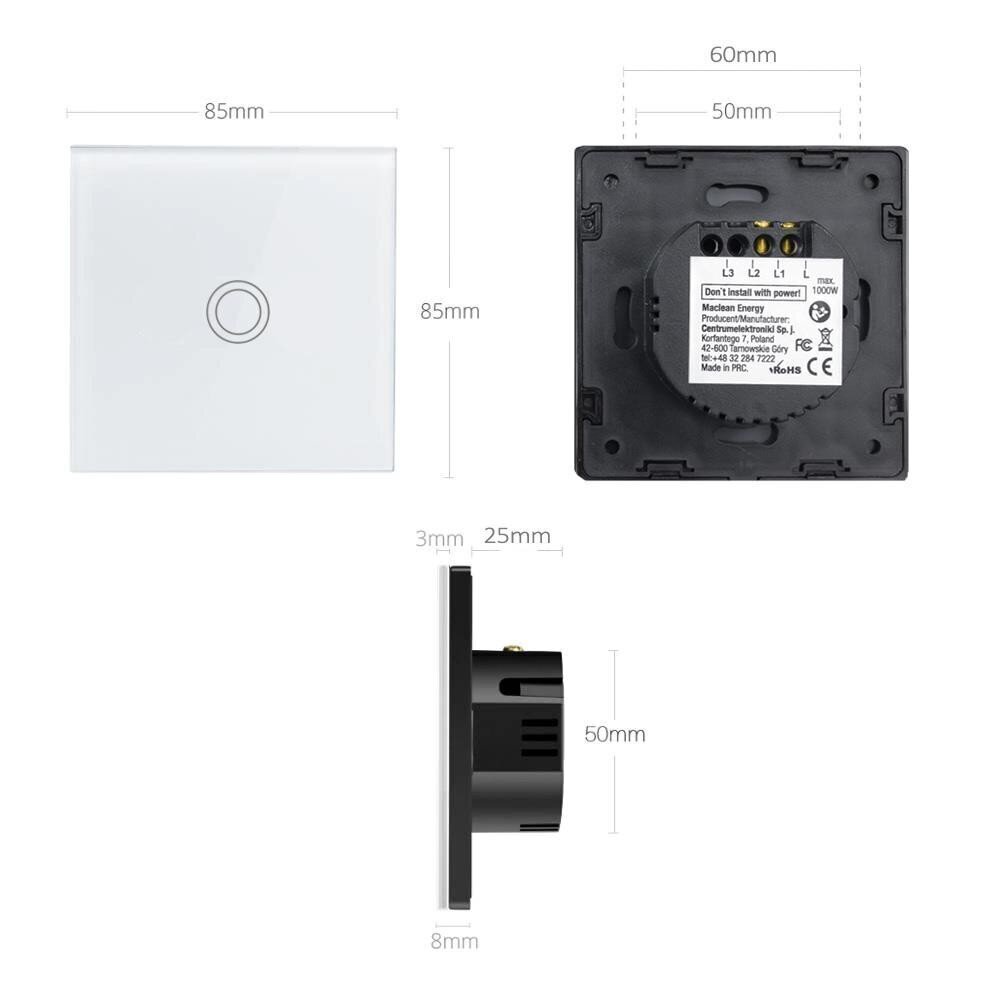 Maclean Touch Light Switch jungiklis цена и информация | Pistikupesad ja lülitid | hansapost.ee