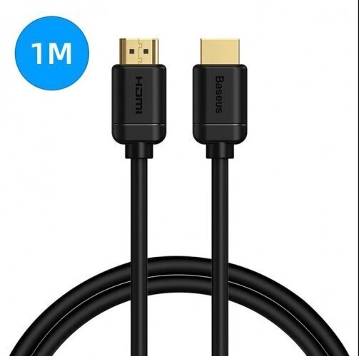 Baseus HDMI 2.0 kaabel 4K 60 Hz 3D HDR 18 Gbps 1 m must (CAKGQ-A01) hind ja info | Juhtmed ja kaablid | hansapost.ee