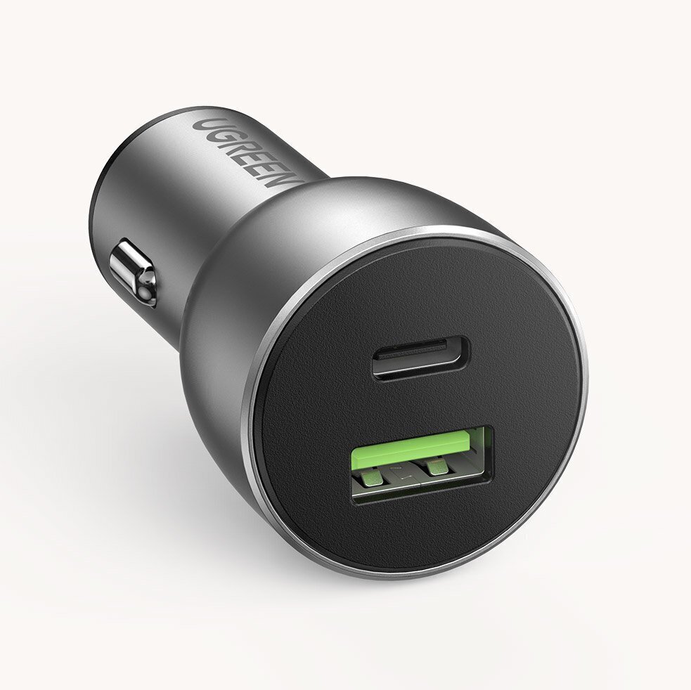 Ugreen auto kiirlaadija USB / USB Typ C Quick Charge 3.0 Power Delivery 36 W 3 A hall (CD213 60980) цена и информация | Laadijad mobiiltelefonidele | hansapost.ee