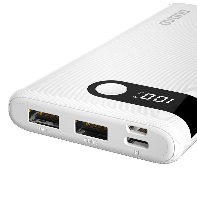 Dudao akupank 10000 mAh 2x USB / USB Typ C / micro USB 2 A valge LED-ekraaniga (K9Pro-01) цена и информация | Akupangad | hansapost.ee