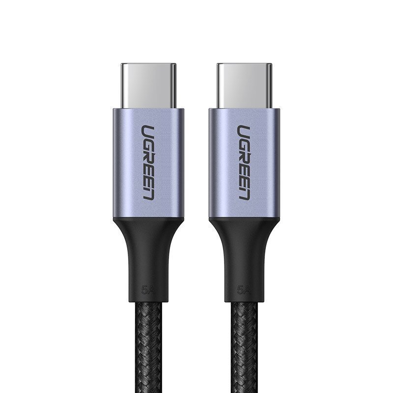 Ugreen USB Type C - USB Type C cable 5 A 100 W Power Delivery Quick Charge 3.0 FCP 480 Mbps 2 m gray (70429 US316) цена и информация | Mobiiltelefonide kaablid | hansapost.ee