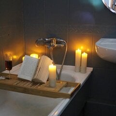 Bambusest vannitoa riiul, 70-105 x 22 cm цена и информация | Аксессуары для ванной комнаты | hansapost.ee
