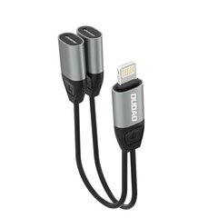 Адаптер для наушников Dudao Lightning to 2x Lightning Adapter for Music and Charging Grey (L17i grey) цена и информация | Адаптеры и USB-hub | hansapost.ee