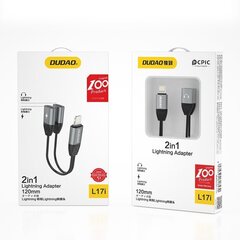 Адаптер для наушников Dudao Lightning to 2x Lightning Adapter for Music and Charging Grey (L17i grey) цена и информация | Адаптеры и USB-hub | hansapost.ee