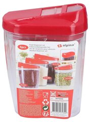 Alpina набор контейнеров для сыпучих продуктов, 4 шт. цена и информация | Контейнеры для хранения продуктов | hansapost.ee
