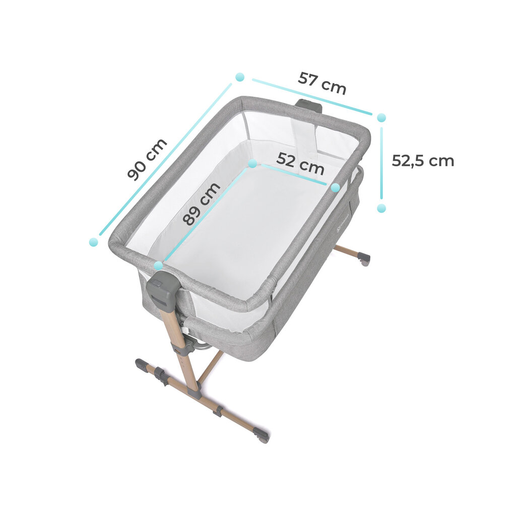 Võrevoodi Kinderkraft Neste Air, Grey light melange wood цена и информация | Reisivoodid | hansapost.ee