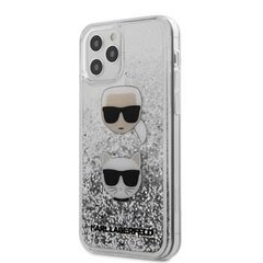 KLHCP12LKCGLSL Karl Lagerfeld Liquid Glitter 2 Heads Cover for iPhone 12 Pro Max 6.7 Silver цена и информация | Чехлы для телефонов | hansapost.ee