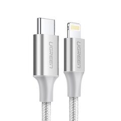 Ugreen USB Typ C – Lightning MFI kaabel 1 m 3 A 36 W hõbe (70523) hind ja info | Mobiiltelefonide kaablid | hansapost.ee