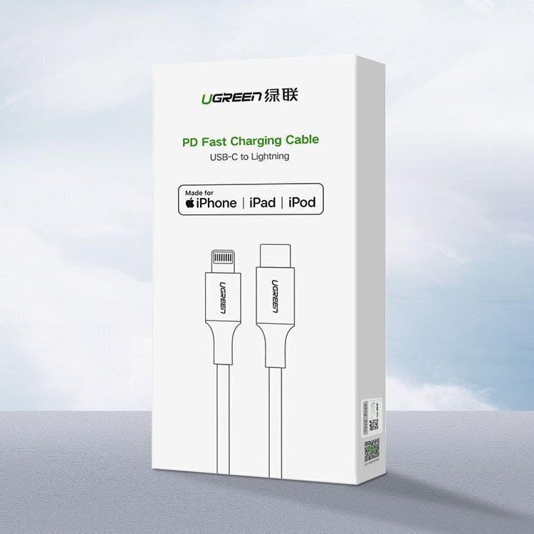 Ugreen USB Typ C – Lightning MFI kaabel 1 m 3 A 36 W hõbe (70523) hind ja info | Mobiiltelefonide kaablid | hansapost.ee