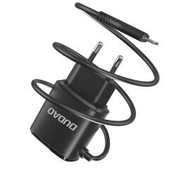 Dudao 2x USB seinalaadija sisseehitatud Lightning 12 W kaabliga must (A2ProL must) hind ja info | Laadijad mobiiltelefonidele | hansapost.ee