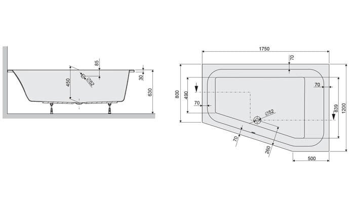 Vann Sanplast FreeLine WTL(P)/FREE, 120cm цена и информация | Vannid | hansapost.ee