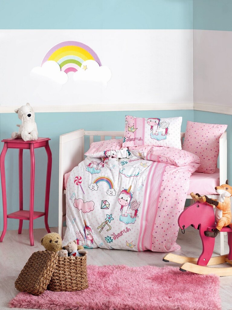 Laste voodipesukomplekt Ükssarvik, 100x150 cm, 4-osaline цена и информация | Laste voodipesu | hansapost.ee