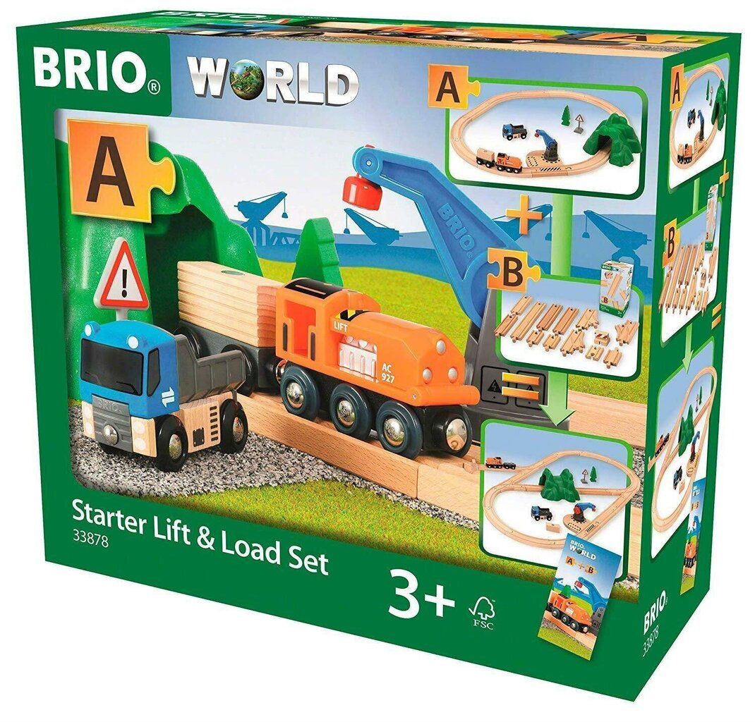 Rongikomplekt rongiradadega Starter Lift & Load Brio Railway, 33878 hind ja info | Mänguasjad poistele | hansapost.ee