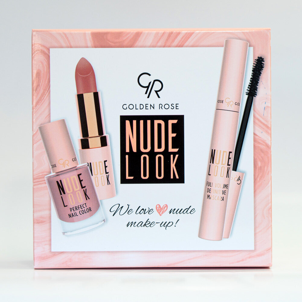 Kosmeetika komplekt Golden Rose Nude Look: huulepulk + ripsmetušš + küünelakk цена и информация | Huulekosmeetika | hansapost.ee
