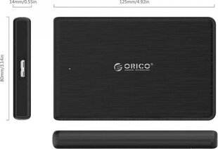 Orico Hard Drive Enclosure SSD 2,5'' + cable USB 3.0 Micro B цена и информация | Аксессуары для компонентов | hansapost.ee