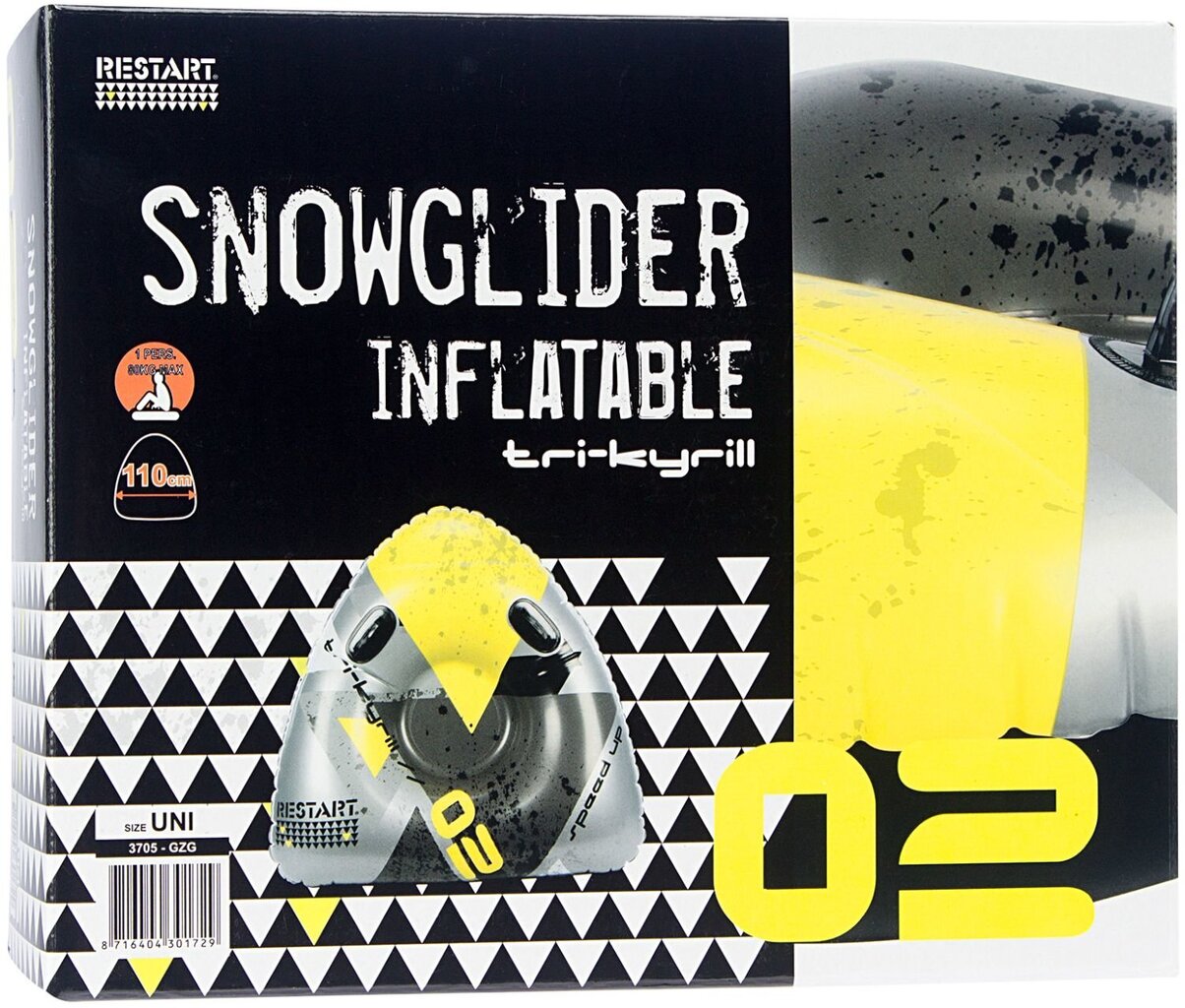 Täispuhutav tuub Snowglider Inflatable Tri-Kyrill Grey/Black/Yellow цена и информация | Kelgud, pepulauad ja tuubid | hansapost.ee