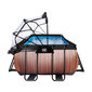 Karkassiga bassein liivafiltri ja katusega Exit Wood 400x200x122 cm, pruun цена и информация | Basseinid | hansapost.ee