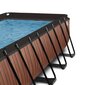 Karkassiga bassein liivafiltri, katuse ja soojuspumbaga Exit Wood 400x200x122 cm, pruun hind ja info | Basseinid | hansapost.ee