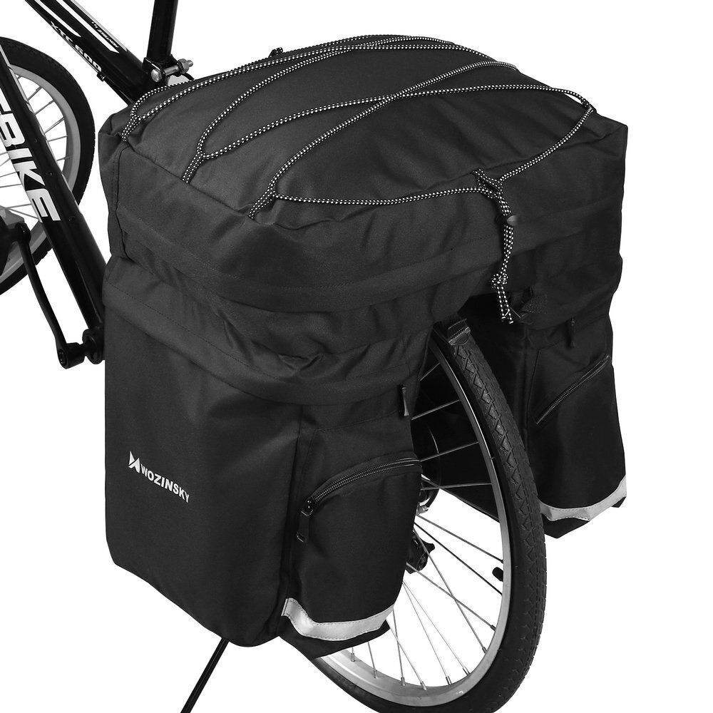 Wozinsky Bicycle Bike Pannier Bag Tagumine pagasiruumi kott õlarihma ja pudelikarbiga 60L must (WBB13BK) цена и информация | Rattakotid ja telefonikotid | hansapost.ee