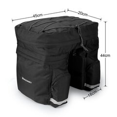 Wozinsky Bicycle Bike Pannier Bag Tagumine pagasiruumi kott õlarihma ja pudelikarbiga 60L must (WBB13BK) hind ja info | Rattakotid ja telefonikotid | hansapost.ee