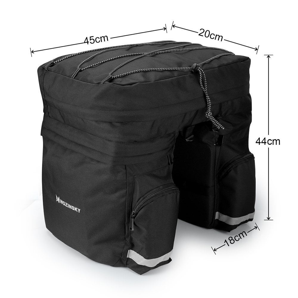 Wozinsky Bicycle Bike Pannier Bag Tagumine pagasiruumi kott õlarihma ja pudelikarbiga 60L must (WBB13BK) цена и информация | Rattakotid ja telefonikotid | hansapost.ee