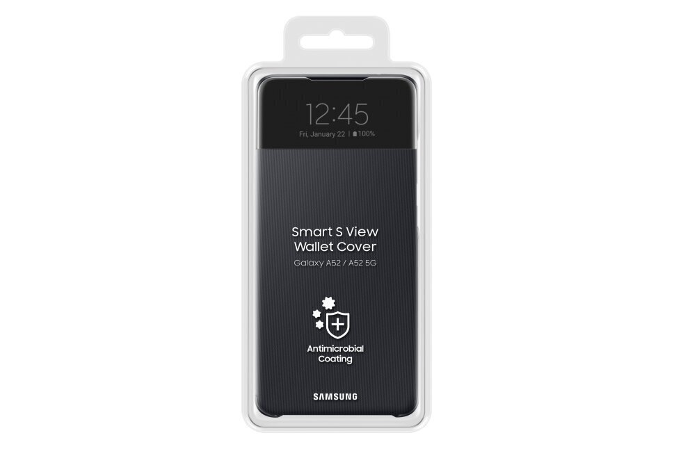 Samsung Smart S View Wallet ümbris telefonile Samsung Galaxy A52, Black hind ja info | Telefonide kaitsekaaned ja -ümbrised | hansapost.ee