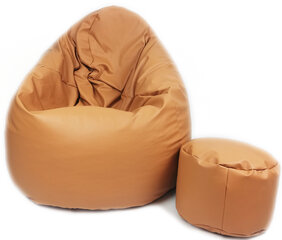 Кресло-мешок Nore XXL с пуфом, светло-коричневое цена и информация | Кресла-мешки и пуфы | hansapost.ee