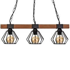 Milagro rippvalgusti Ulf Black/Wood 3 price and information | Pendant lights | hansapost.ee