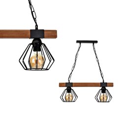 Eko-Light подвесной светильник Ulf Black/Wood 2 цена и информация | Люстры | hansapost.ee