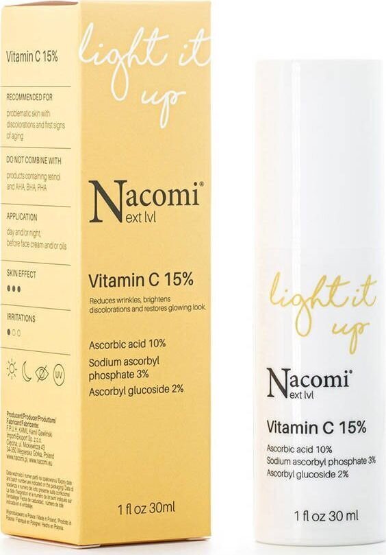 Näoseerum Nacomi Next Level Vitamin C 15% 30 ml цена и информация | Näoõlid, ampullid ja seerumid | hansapost.ee