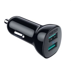 Автомобильное зарядное устройство Choetech 2x USB Quick Charge 3.0 30W 2.4A, черное (C0051) цена и информация | Зарядные устройства для телефонов | hansapost.ee