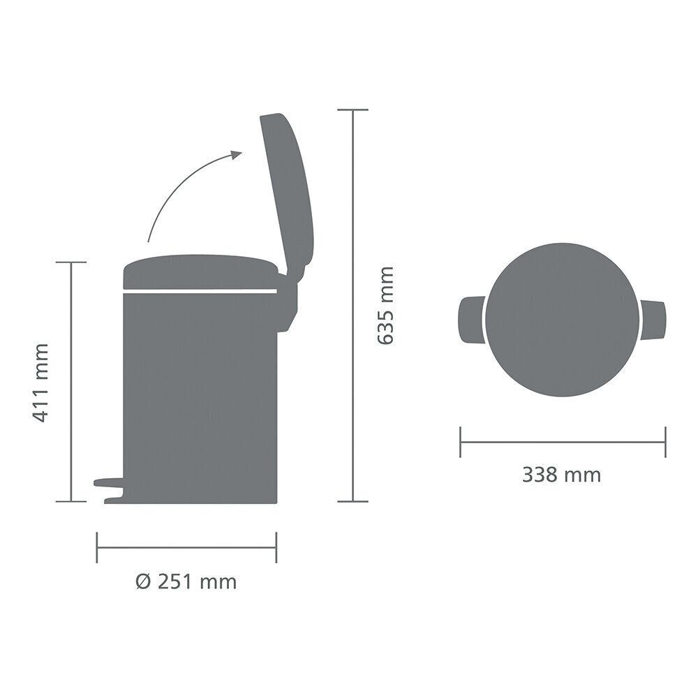 Prügikast, NewIcon 12L Platinum hind ja info | Prügikastid | hansapost.ee