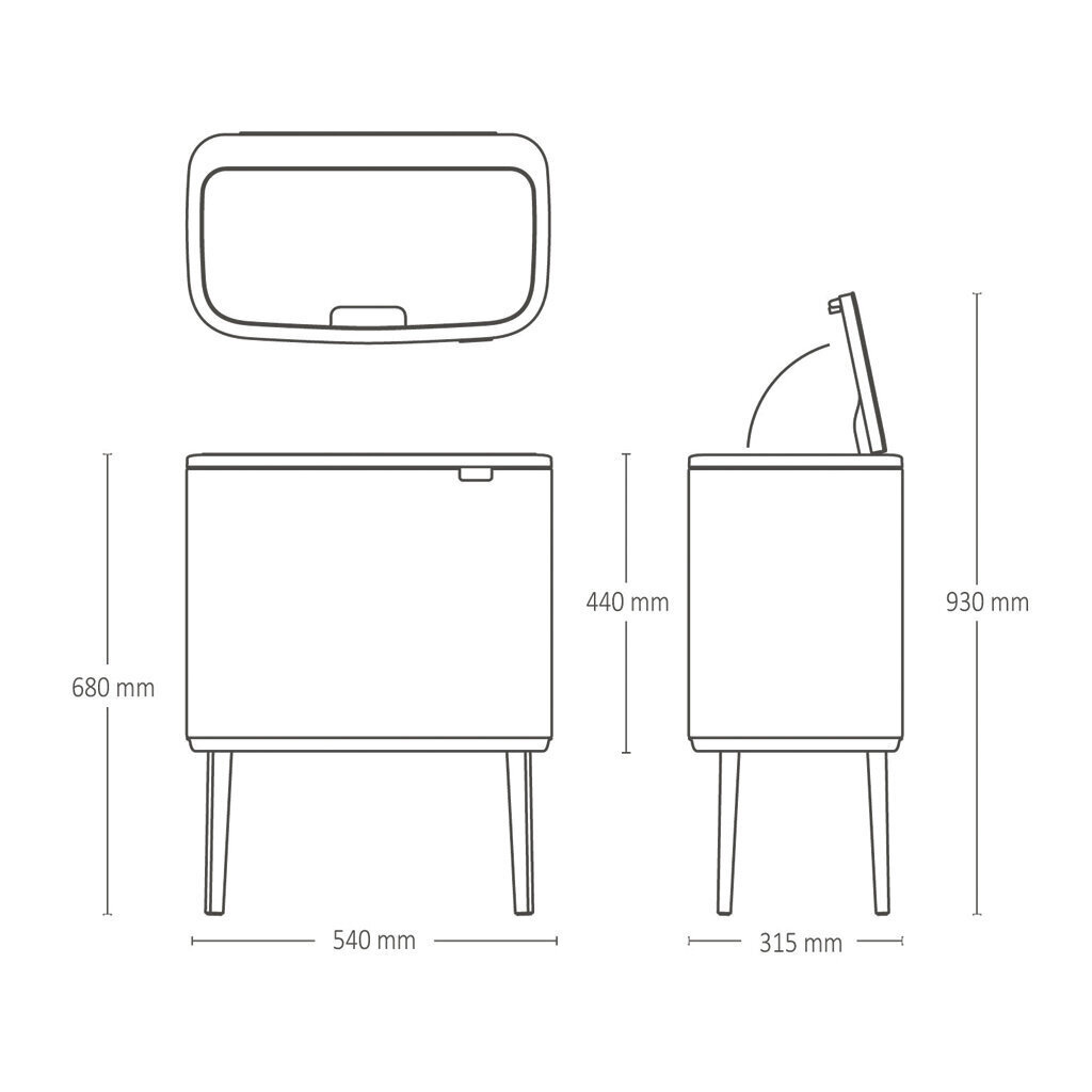 Prügikast, Bo Touch Bin 3x11L White hind ja info | Prügikastid | hansapost.ee