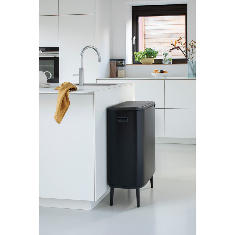 Kõrge, Bo Touch Bin 2x30L Matt Black цена и информация | Prügikastid | hansapost.ee