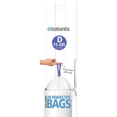 Prügikotid Brabantia D 15-20L (rull 20tk) Valge price and information | Prügikotid | hansapost.ee