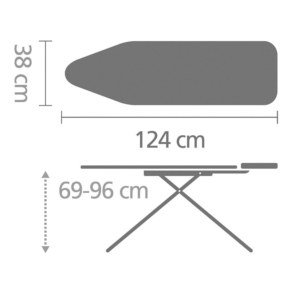 Triikimislaud Brabantia B 124 x 38 cm, 22mm PerfectFlow kate Spring Bubbles цена и информация | Triikimislauad | hansapost.ee