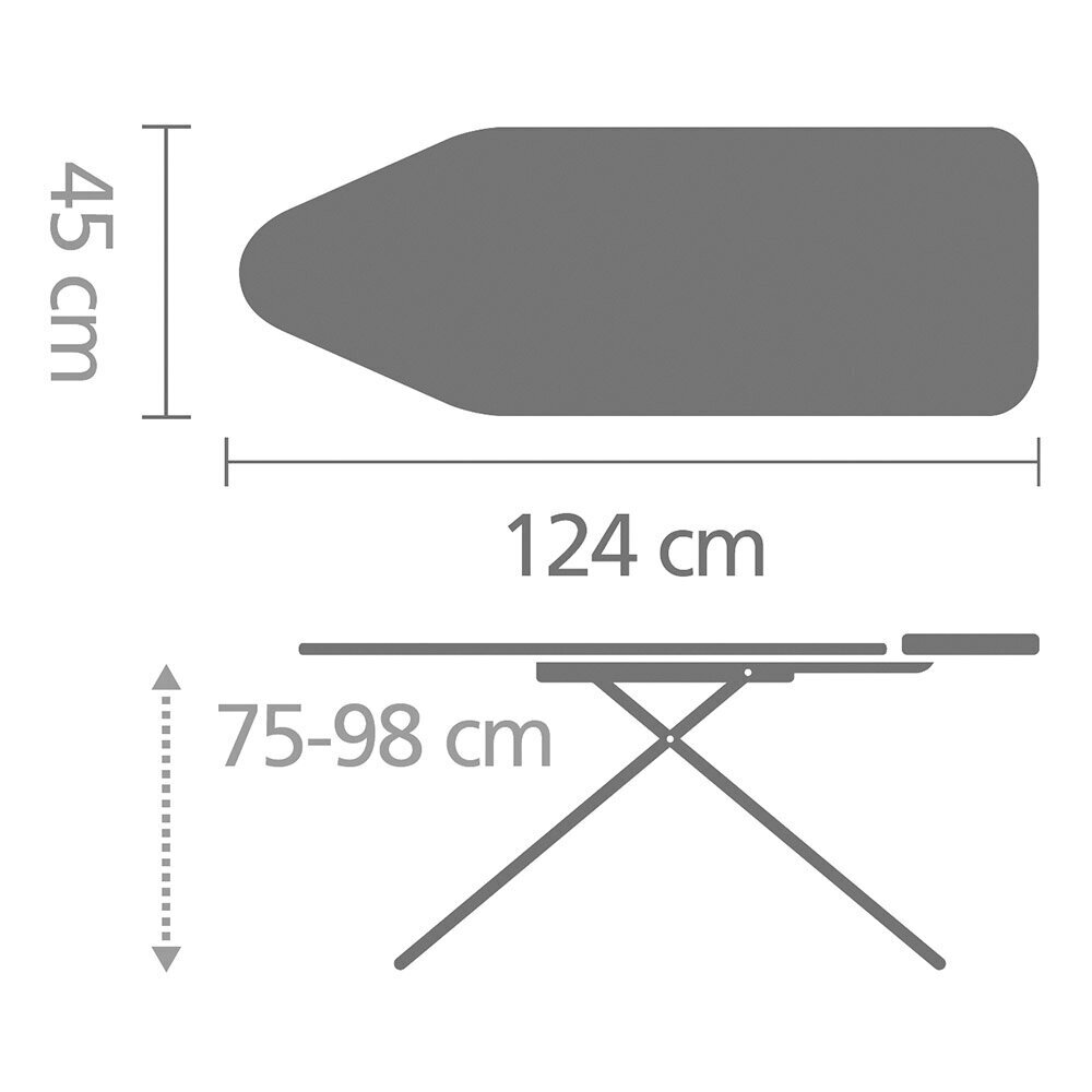 Triikimislaud C, 124x45 cm must raam Spring Bubbles цена и информация | Triikimislauad | hansapost.ee