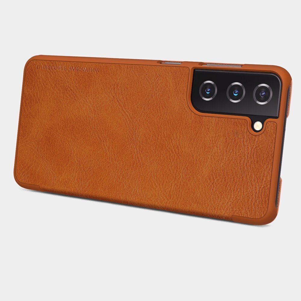 Nahast telefoniümbris Nillkin Qin original leather, telefonile Samsung Galaxy S21 5G, pruun цена и информация | Telefonide kaitsekaaned ja -ümbrised | hansapost.ee