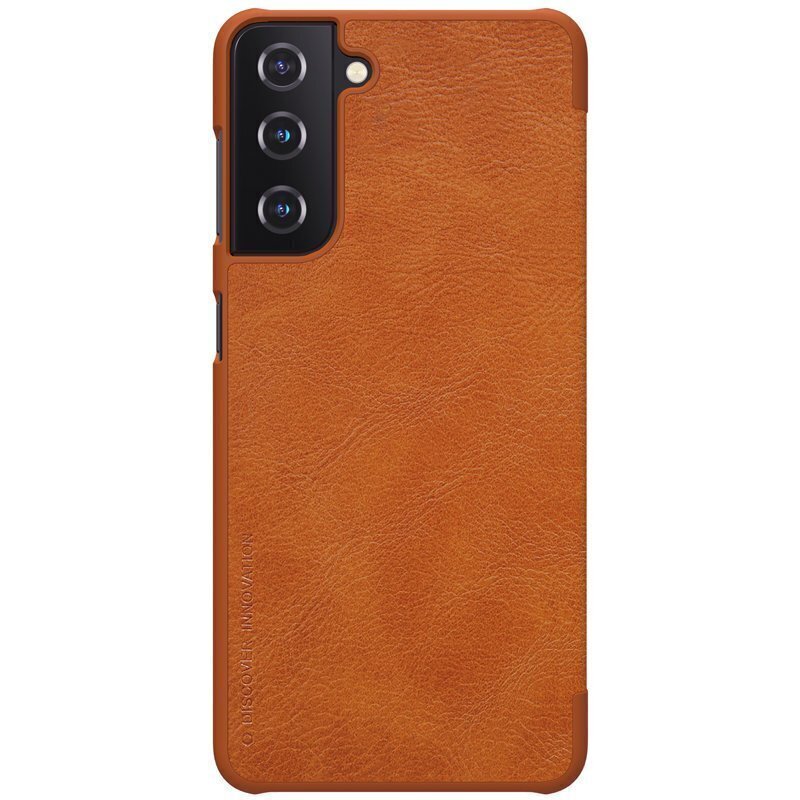 Nahast telefoniümbris Nillkin Qin original leather, telefonile Samsung Galaxy S21 5G, pruun hind ja info | Telefonide kaitsekaaned ja -ümbrised | hansapost.ee