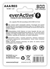 Аккумуляторные батарейки everActive EVHRL03-800 цена и информация | Батерейки | hansapost.ee