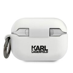 KLACAPSILGLWH Karl Lagerfeld Karl Head Silicone Case for Airpods Pro White цена и информация | Аксессуары для наушников | hansapost.ee