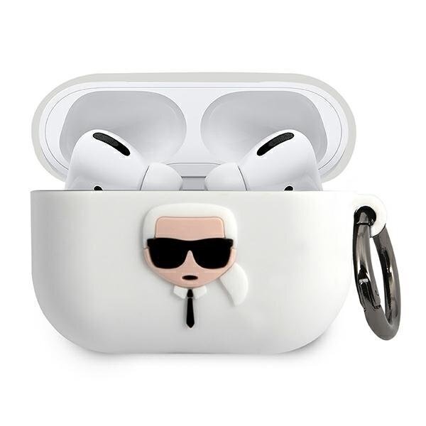 KLACAPSILGLWH Karl Lagerfeld Karl Head silikoonümbris Airpods Pro White jaoks цена и информация | Kõrvaklapid | hansapost.ee