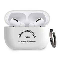 KLACAPSILRSGWH Karl Lagerfeld Rue St Guillaume Silicone Case for Airpods Pro White hind ja info | Telefonide kaitsekaaned ja -ümbrised | hansapost.ee